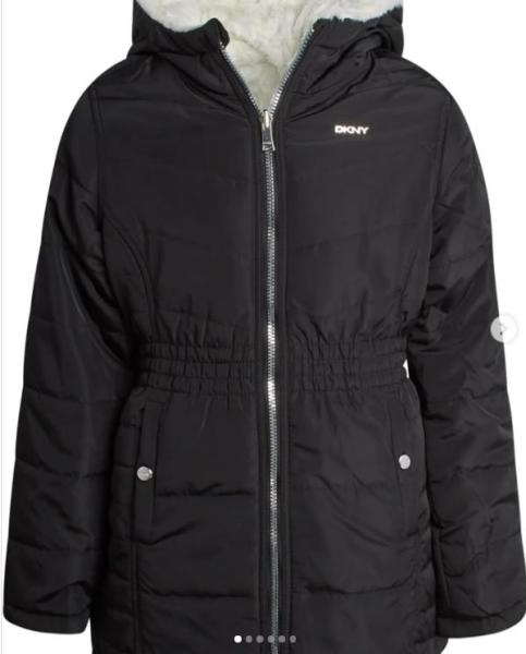 (20) DKNY Girls Faux Fur Hooded Jacket MSRP $ 2,800.00