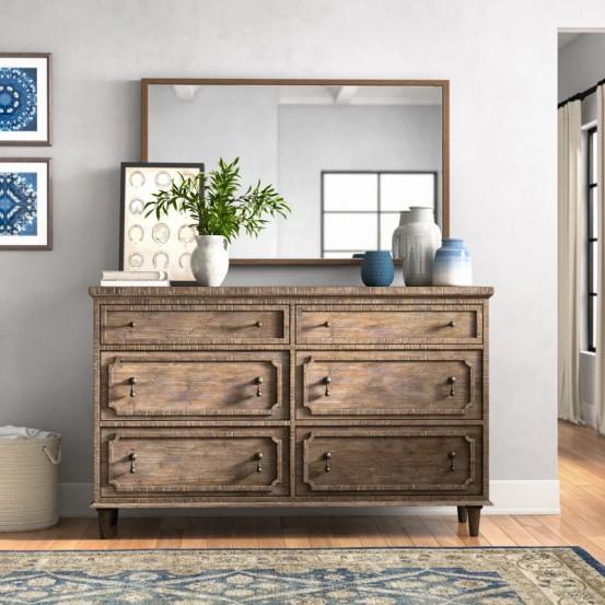 Furniture - Ilay 6 Drawer Dresser, Red Barrel Studio Chenille Convertible Sleeper Sofa - MSRP $1,474