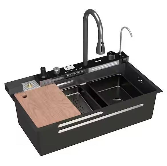 Plumbing - FUFU&GAGA 31.5in Drop-in Single Bowl Kitchen Sink, KeonJinn, Peorsily, Glacier Bay - Est Retail $1,832