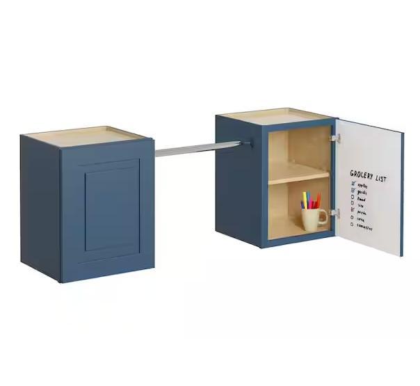 Kitchen & Bath - MILL'S PRIDE Greenwich Valencia Blue & Aspen Green Plywood Laundry Wall Cabinets - Est Retail $3,220