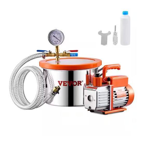 Mixed Lot - Vevor Vacuum Pump Degassing Chamber Kit, Schlage Handleset, Husky Tool Bag - Est Retail $10,276- 2plts