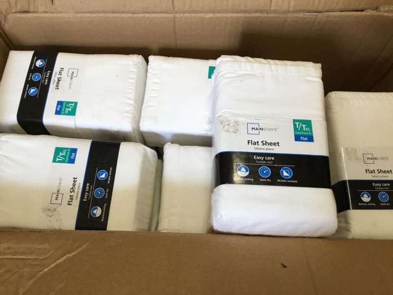 20 Mainstays Cotton Wrinkle Resistant Twin Flat Sheet White