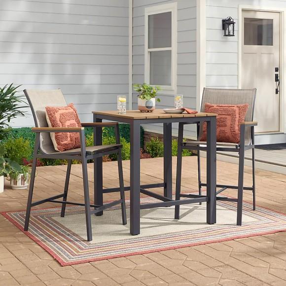 Home Improvement - Waterline Patio Dining Set, ShelterLogic 20'x10' Canopy, Patio Umbrella - MSRP $2,156