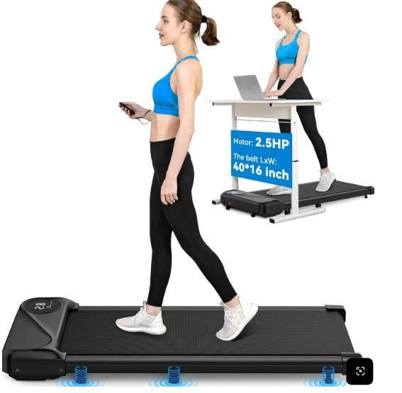 THERUN 8% Under Desk Walking Pad w/Incline, GoSports 4ftx2ft Regulation Size Premium Wood Cornhole Set - MSRP $1,633
