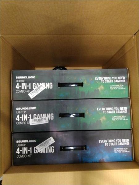 NEW - Electronics - SoundLogic XT Gaming Combo Kit, 10' Fabric Lightning to USB-a Cable - MSRP $1,969