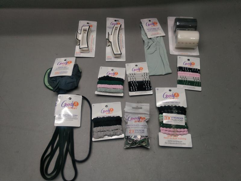 General Merchandise - Goody Sport Forever Claw Clips, Goody Sport Forever Elastics Flow - MSRP $3,663