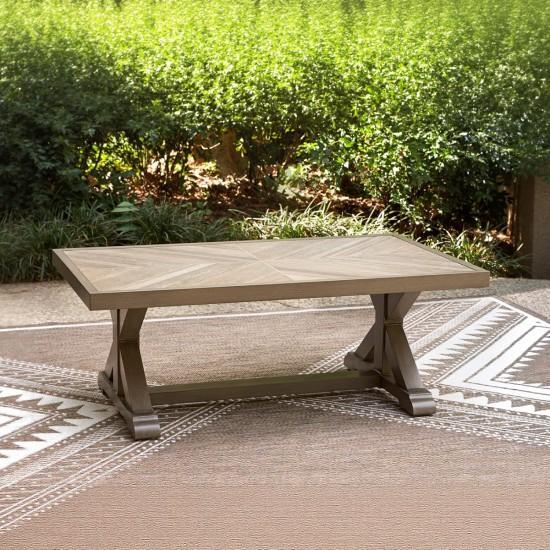 Furniture - Anikyn Outdoor Coffee Table, Gaillarde Hydraulic Lift Up Storage Bed, Oakdale End Table - MSRP $4,320