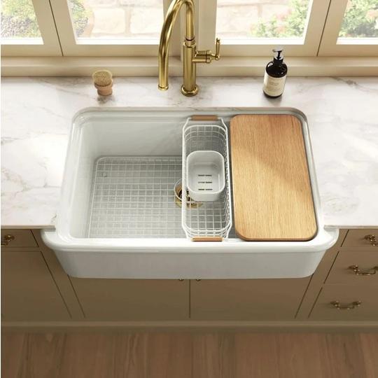Kohler K-36250-PC-NY Workstation Fireclay Kitchen Sink - MSRP $1,766