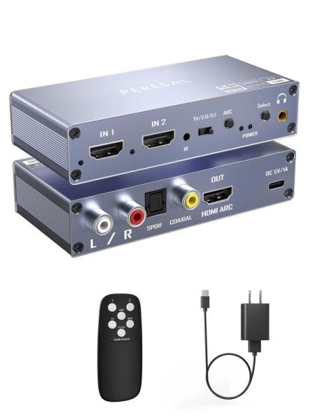 Home Entertainment - PERESAL HDMI Switch eARC Audio Extractor, VINABTY HTR-U27E Voice Remote Control Suits -MSRP $1,264