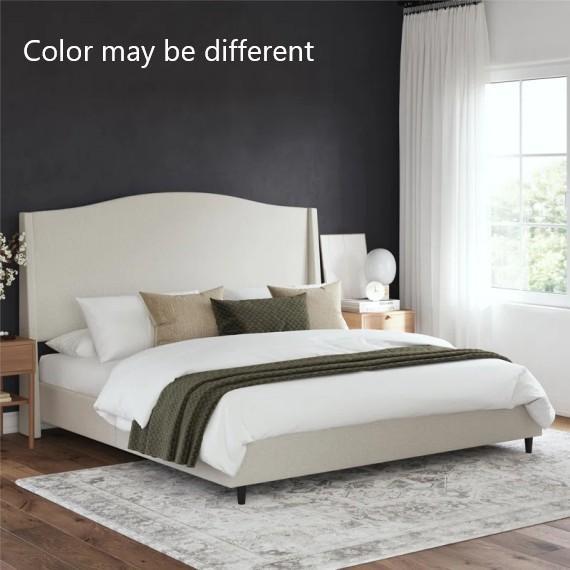 Furniture - Ana Upholstered Platform Bed, Portman 2-Door Accent Cabinet, Abbate Nightstands - MSRP $3,078