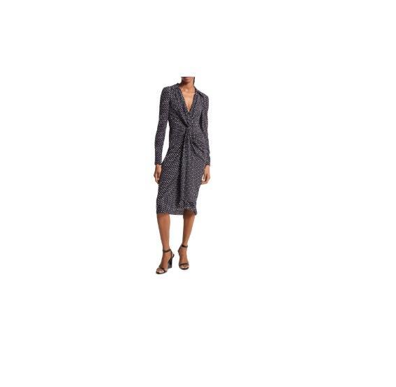 Apparel - Michael Kors Collection Silk Polka Dot Gathered Midi Dress, AllSaints Poncho, Faherty - Original MSRP $3,445