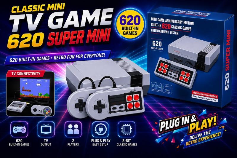Classic Mini TV Game Console Built In 620 Games Plug And Play AV Out