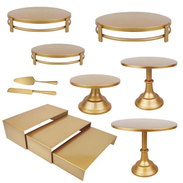 Kitchen - MACIFECI Gold Dessert Table Display Set, Moonld 12pc Class Reunion Shot Glasses Favors - MSRP $7,030