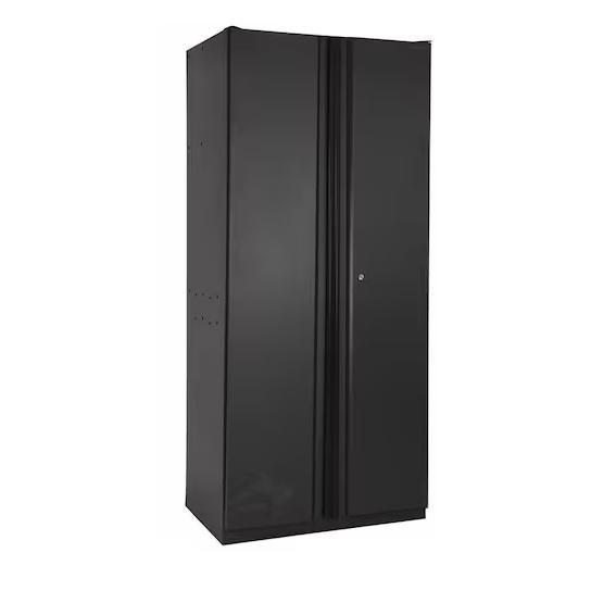 Husky 36inWx81inHx24inD Heavy Duty Welded 20-Gauge Steel Garage Freestanding Cabinet, Black - Est Retail $952