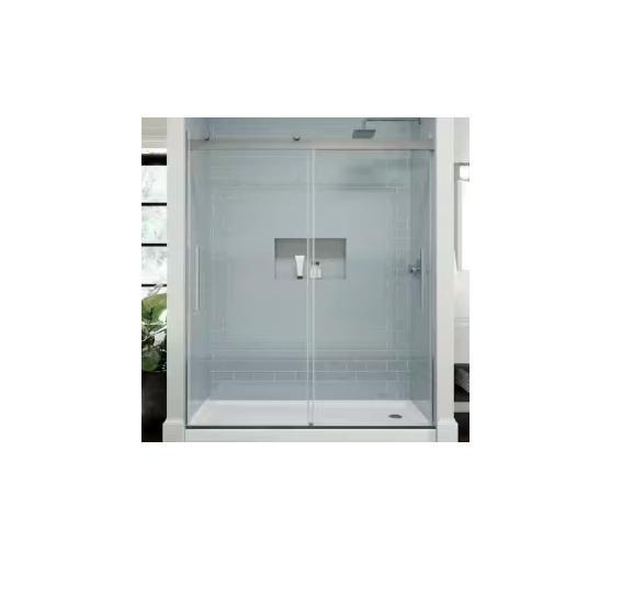 Plumbing - Delta Classic 500 60inx32in Shower Pan w/Right Drain, Alcove Shower, Peerless - Est Retail $3,204 -1plt