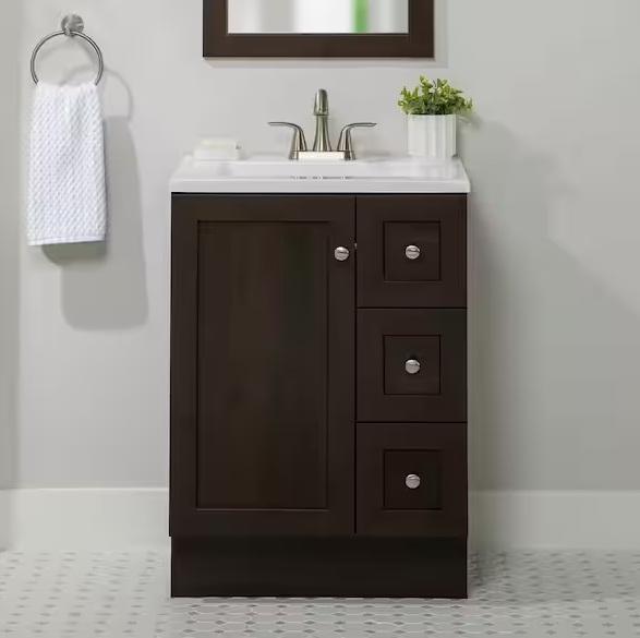 Kitchen & Bath - Glacier Bay Bannister 25in Single Dusk Freestanding Bath Vanity, Bootz Industries - Est Retail $1,052