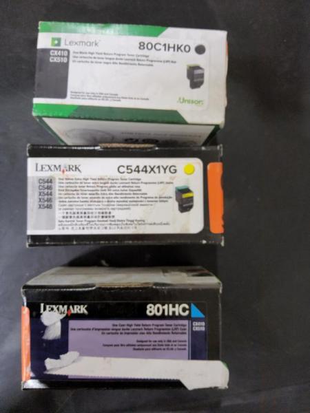 Lexmark Yellow, Black, & Cyan Toner Cartridges - MSRP $2,133