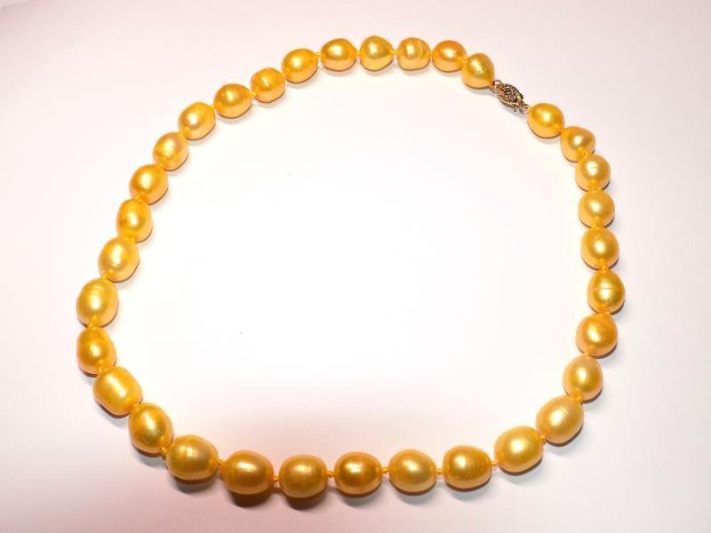 CHUNKY HUGE GOLD PEARL NECKLACE Gold South Sea 11-13 mm 18 in. 14K