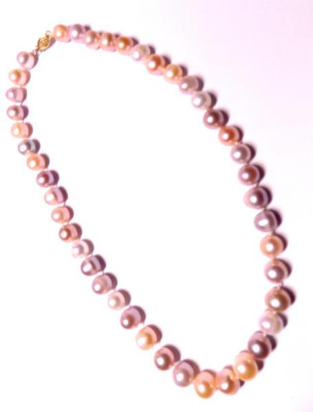 HUGE COLORFUL PEARL NECKLACE 11mm 18 in. Pink,Lavender, White