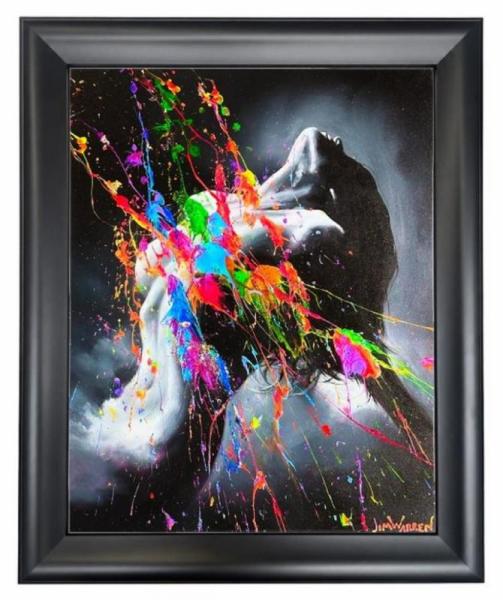 INVESTMENT ART - 4 FRAMED JIM WARREN HAND SIGNED & EMBELLISHED CANVAS