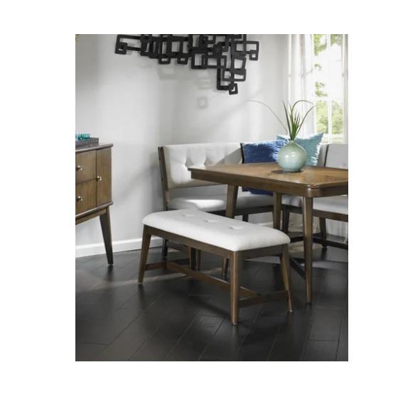 Housewares - Christan 42" Backless Dining Bench, 70" 4-6 Modern Dining Table, Wide Swivel Accent Chair - MSRP $1,541