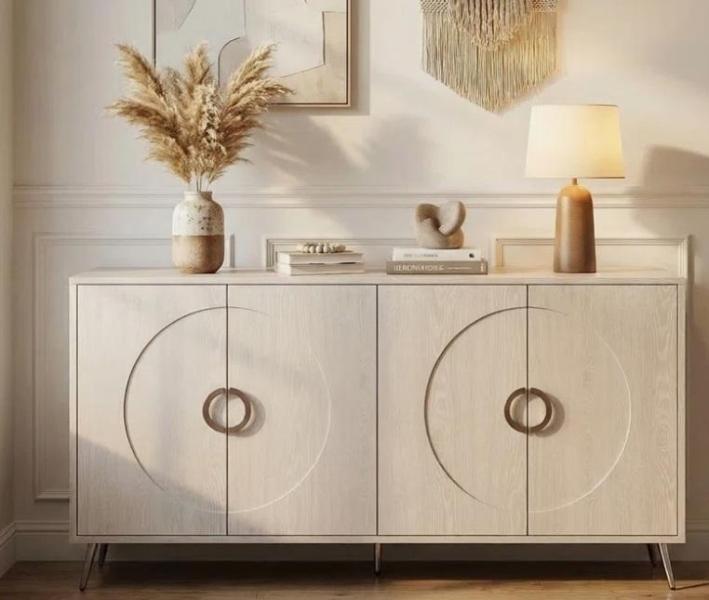 Housewares - 60" Console Table Entryway Sideboard, Hemsworth Solid Wood End Table, Herrell Umbrella - MSRP $2,279