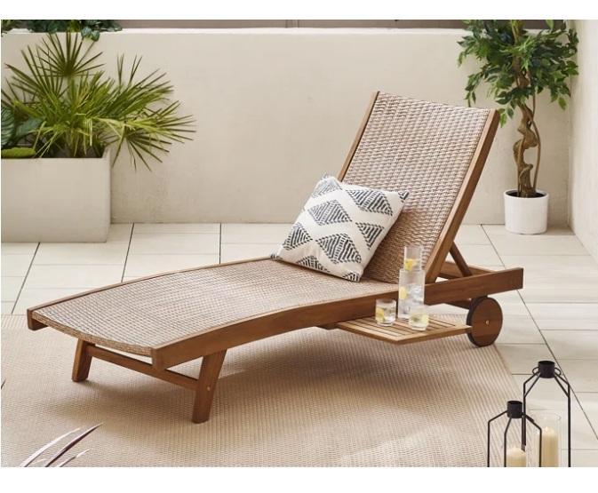 Housewares- Abigail Solid Acacia Wood Reclining Sun Lounger, Lysiane 3-Drawer 35.4"W Dresser, 12,000BTU A/C-MSRP $2,138