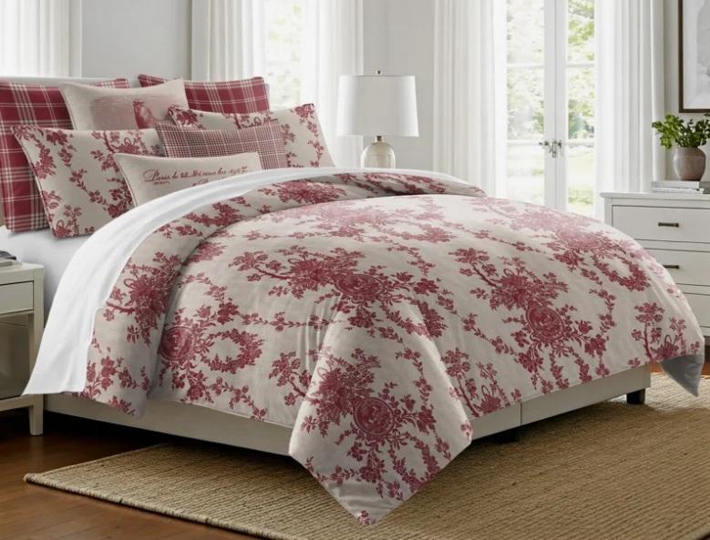 Housewares - Terri Cordless LED Table Lamp, Country Lane Toile Crimson Cotton 8pc Duvet Cover Set, Pillow - MSRP $6,284