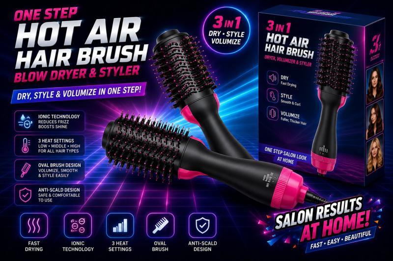 4 in 1 Ceramic Hot Air Hair Dryer Brushes