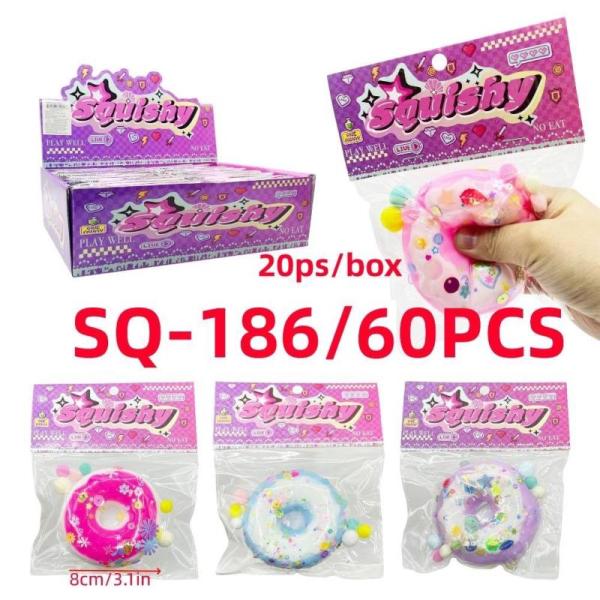 New in Display Box Wholesale Lot of 60 Squishy Novelty Toys