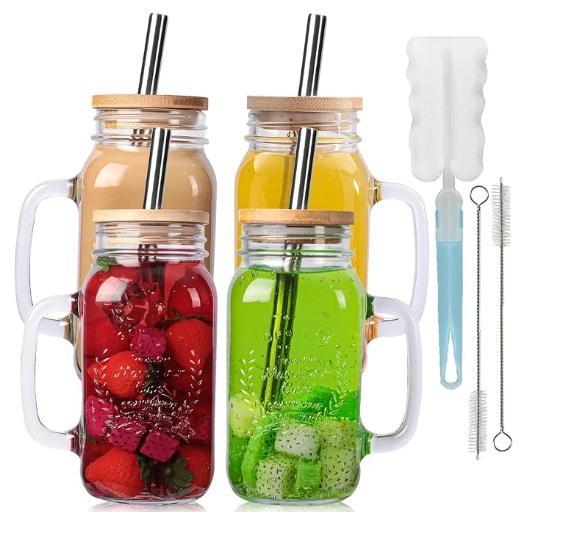 4pk 24zz Mason Jar Cups, H.VERSAILTEX Sage Bathroom Rugs, GOSEDER Carpet Rake, ADBIU Under Sink Organizer - MSRP $2,095