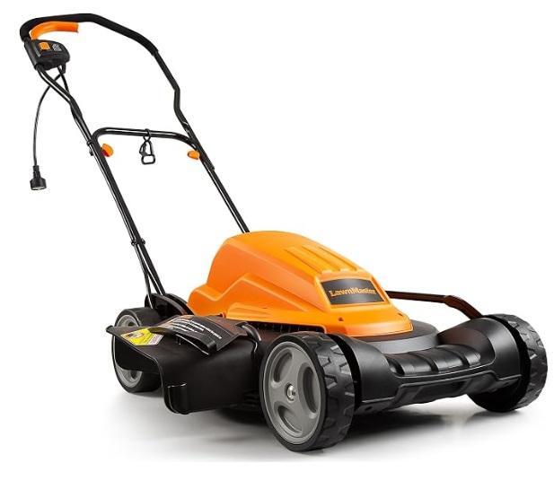 LawnMaster Electric Lawn Mower 12AMP 19in, Roundhill Furniture Alwynn Contemporary Wooden Back Chairs - MSRP $1,036