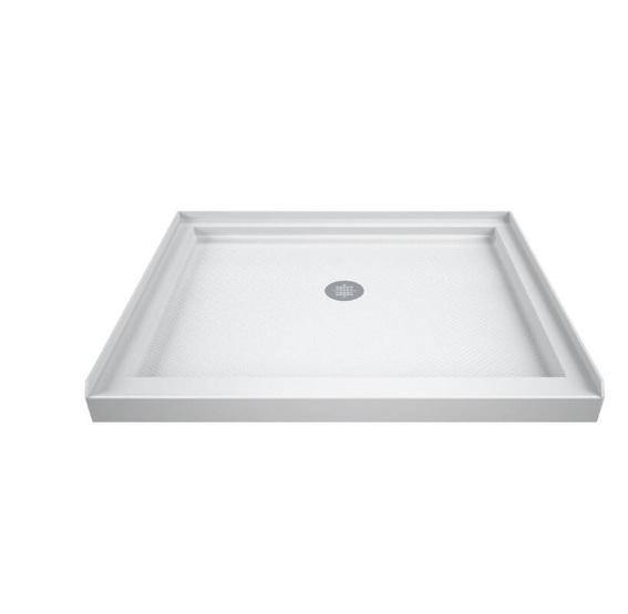 DreamLine SlimLine Center Drain Single Threshold Shower Base, Deco 79 Aluminum Metal Side End Accent Table - MSRP $972