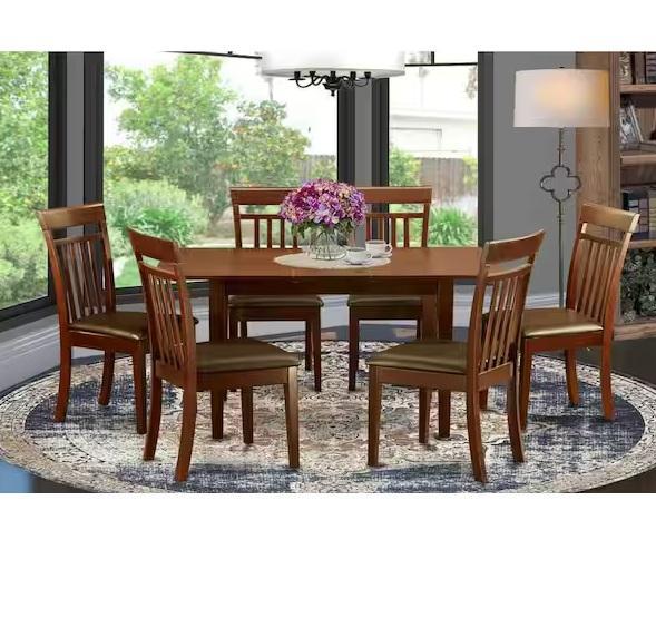 Home Decor - East West Furniture 7pc Dining Table/Chair Set, BYBLIGHT, Polibi, MFD LIVING, HODEDAH - Est Retail $2,288