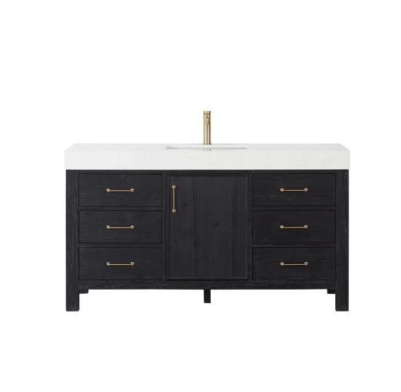 Miseno MV-NM-LEON60-LWT-FB Vanity Set - MSRP $1,271