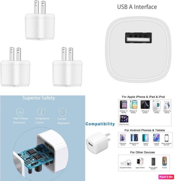 New 500pc -USB Wall Charge For iPhone 14 13 12 11
