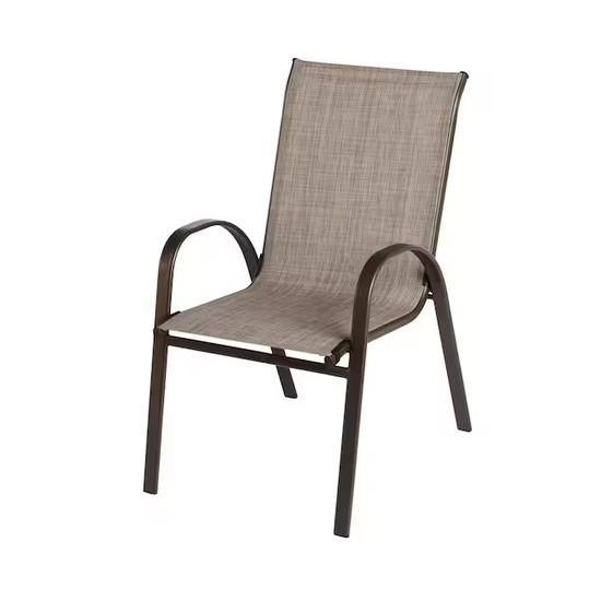 StyleWell Sling Stack Outdoor Dining Chair in Riverbed - Est Retail $630