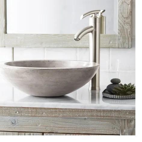 Native Trails NSL1705-A Circular Concrete Vessel Bathroom Sink - MSRP $562