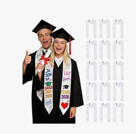 Kitchen- Joyclub 15pk Sublimation Blanks Unisex Graduation Stoles, BiZylvyx First Christian Communion Gift -MSRP $8,794