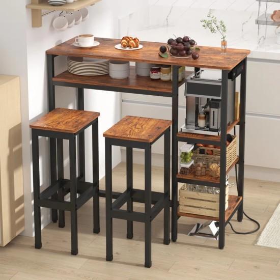 Incomplete Furniture Sets - Ebern Designs Bar Table Set, Kitchen Pantry, 7 Drawers Dresser - MSRP $1,418