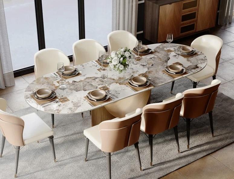 TRUCKLOAD -Housewares - Barta Round Dining Table, Chris 3Seater Sofa, Modern Minimalist Oval Dining Table -MSRP $24,240