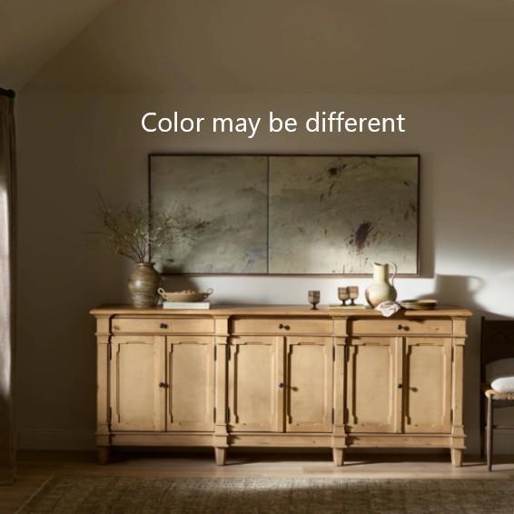 Furniture - Ellettsville Solid Wood Sideboard, Jacobsen Walnut Dining Table, Metal Box Spring - MSRP $11,697