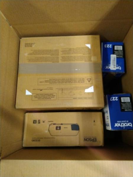 Electronics - Epson Projector, BROTHER Toner, Delton 95X Headset - MSRP $2,860