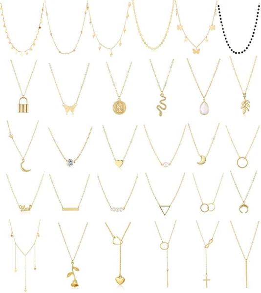 New 150pc -Gold/Silver Necklaces 30 Different Style Choker Chain Ne