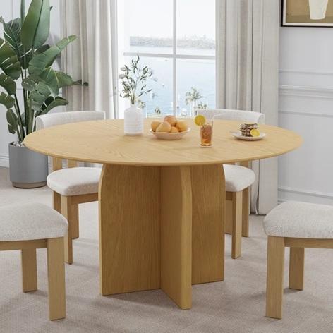 Furniture - Enciso Pedestal Dining Table, Console Table with Cabinet, Small Computer Desk with Drawers - MSRP $2,610