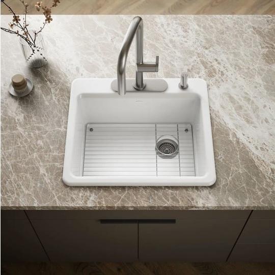 Kohler K-5872-4A1-0 Enameled Cast-Iron Kitchen Sink - MSRP $864