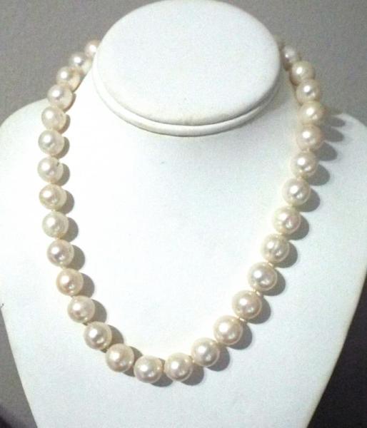 18" White 10 - 9 mm SOUTH SEA PEARL NECKLACE 14K Gold $12,000 GIFT