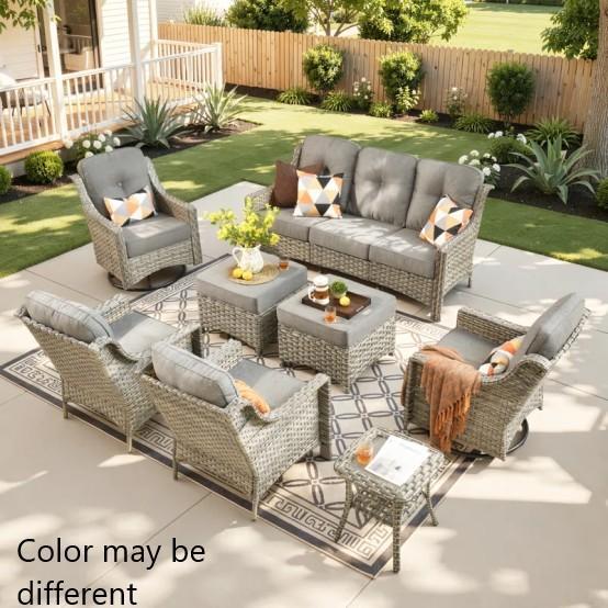 TRUCKLOAD - Salvage Furniture - Tommy Patio Seating Group, Evonia Dining Table, Madison Kitchen Island - MSRP $40,055