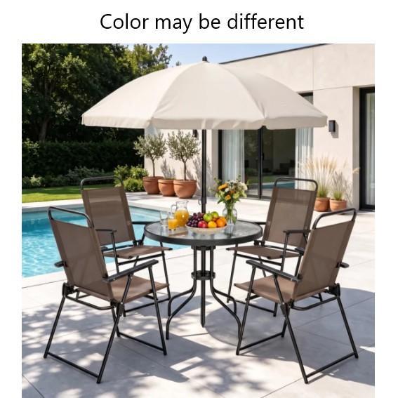 Home Decor - Ashlene 4-Person Outdoor Patio Dining Set, Coursey Cellular Shade, Kiran Quilt Set - MSRP $2,978