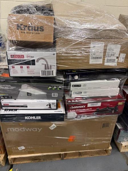 5 Pallets of Home Improvement - Plumbing, Home Goods, and More